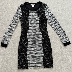 Trixxi Black and White Bodycon Long Sleeve Dress.